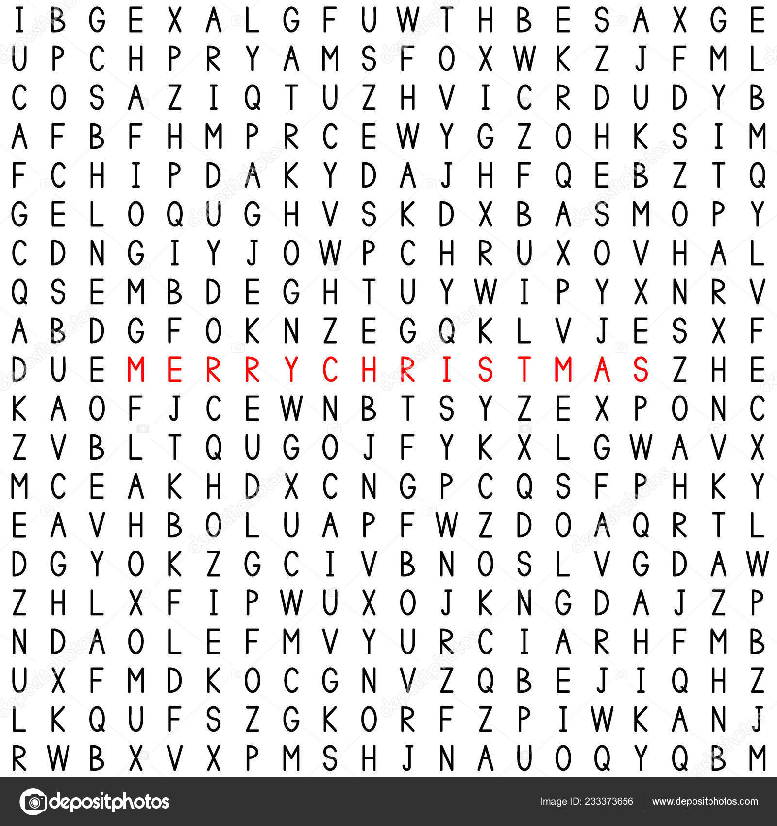 Merry Christmas Words Word Puzzle Word Game Christmas Greeting Card Stock Vector C Rootstocks 233373656