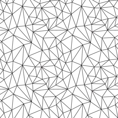 Soyut geometrik Dikişsiz siyah-beyaz desen. Örümcek ağı. Örümcek ağı. Net. Ağ. Sorunsuz üçgenler. Vektör çizim.