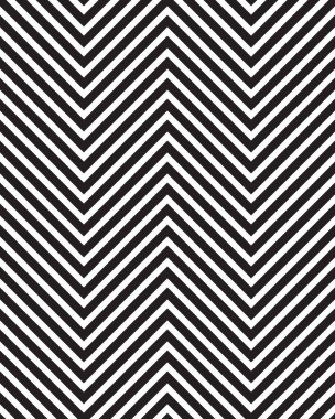 Zikzak Dikişsiz soyut geometrik siyah-beyaz desen. Vektör çizim.