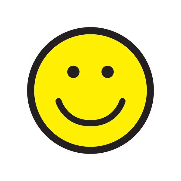 Ikon Senyum Simbol Wajah Bahagia Gaya Datar Ilustrasi Vektor - Stok Vektor