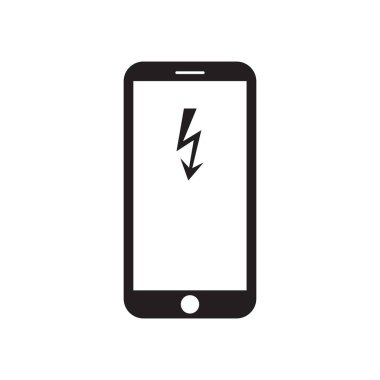 Yıldırım kutsal kişilerin resmi üstünde belgili tanımlık perde ile akıllı telefon. Tehlikeli Gadget'ı. Elektrik işareti. Hava tahmini. Siyah ve beyaz vektör çizim.