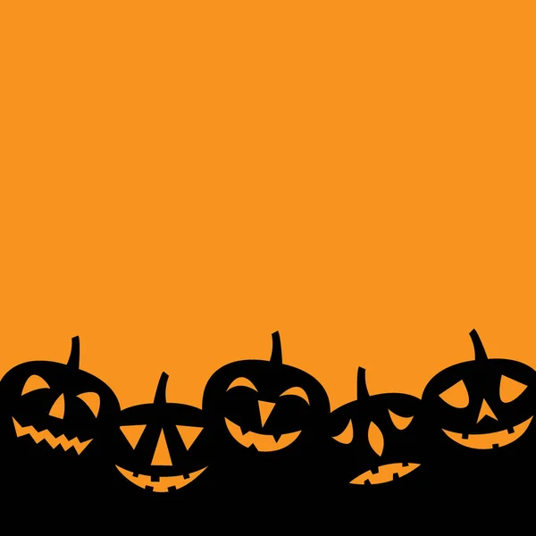 Jack Lyktor Silhuetter Happy Halloween Bakgrund Vektorillustration — Stock vektor