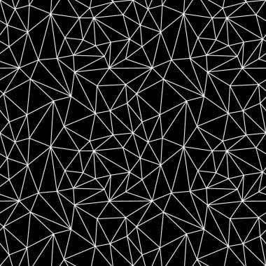 Soyut geometrik Dikişsiz siyah-beyaz desen. Örümcek ağı. Örümcek ağı. Net. Ağ. Sorunsuz üçgenler. Vektör çizim.