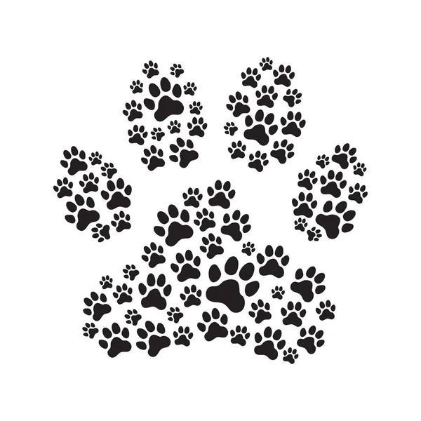 Εκτύπωση Paw Γεμίζουν Τυπωμένες Ύλες Ποδιών Του Ζώου Σκύλου Πατούσες — Διανυσματικό Αρχείο