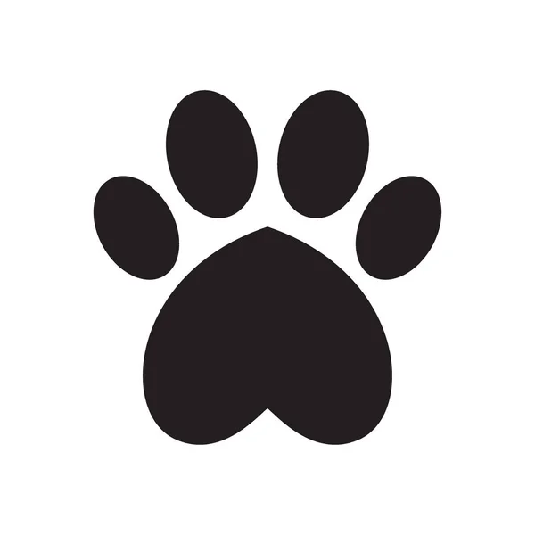 Hunde Pfotenabdruck Mit Herz Haustiere Lieben Liebe Tiere Vektorillustration — Stockvektor