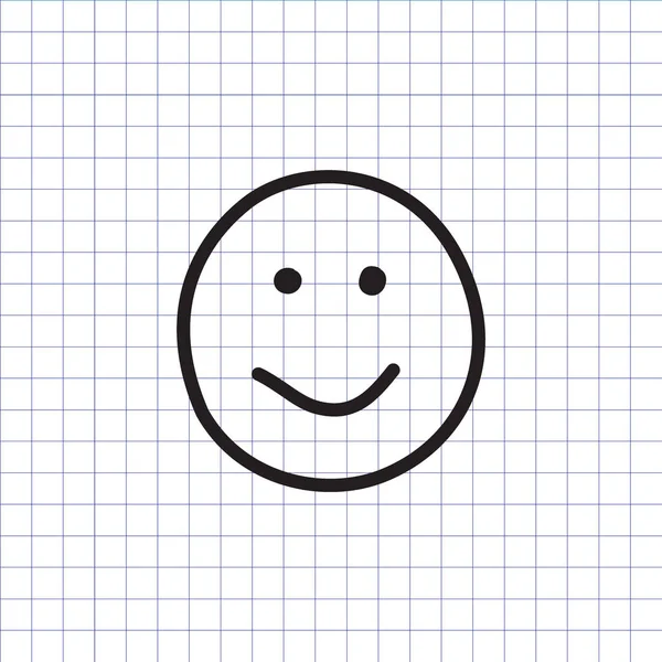 Ícone Sorridente Fundo Caderno Exercícios Mão Desenhado Símbolo Cara Feliz — Vetor de Stock