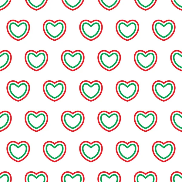 Herzen Mit Italienischen Flaggen Nahtloses Muster Liebe Nach Italien Vektorillustration — Stockvektor