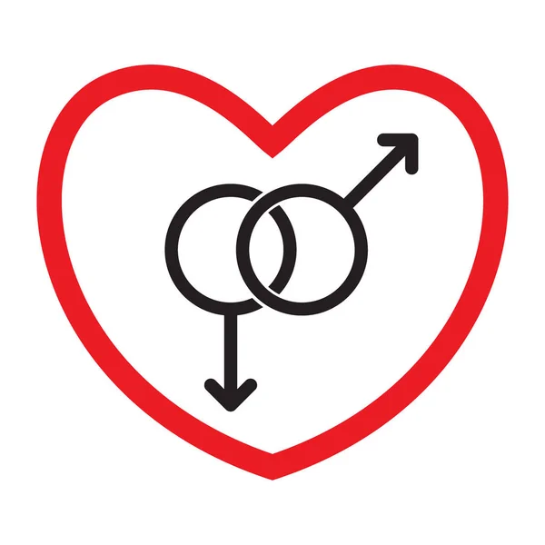 Homosexual Love Icon Gays Flat Style Black White Gender Symbols — Wektor stockowy