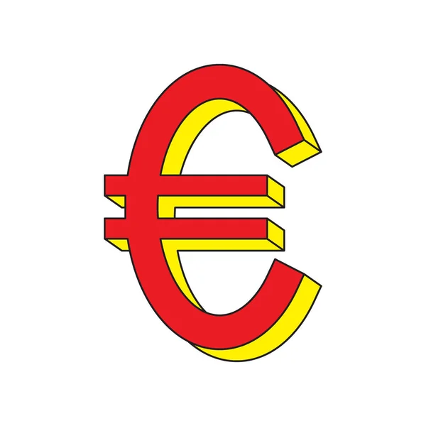 Ikon Euro Tanda Kuning Terang Simbol Uang Eropa Ilustrasi Vektor - Stok Vektor