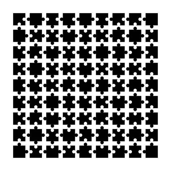 Des Pièces Puzzle Puzzle Concept Travail Équipe Illustration Vectorielle Noir — Image vectorielle