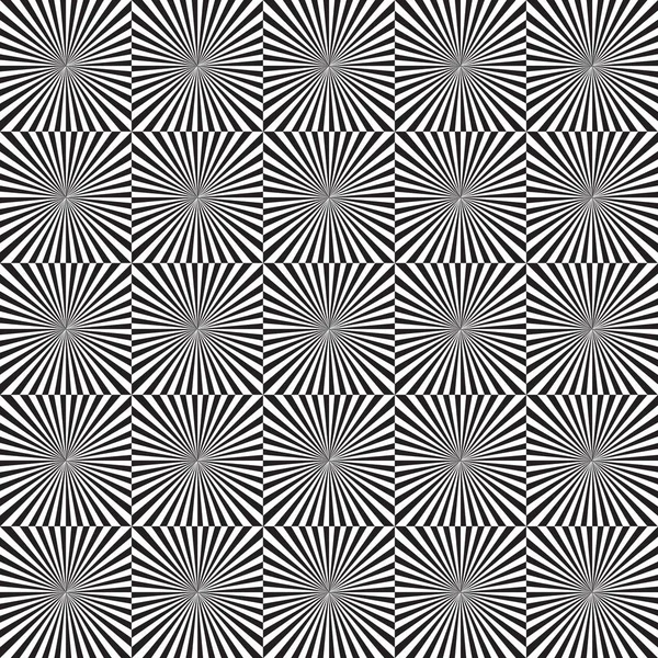 Черно Белые Лучи Бесшовный Абстрактный Геометрический Шаблон Векторная Иллюстрация — стоковый вектор