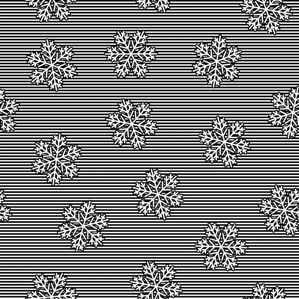 Снежинки Бесшовные Полосатый Фон Зимние Каникулы Новогодний Рождественский Фон Векторная — стоковый вектор