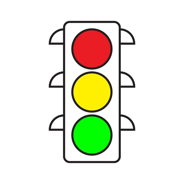 Semáforo Luces Rojas Amarillas Verdes Puntal Plano Ilustración Vectorial — Vector de stock