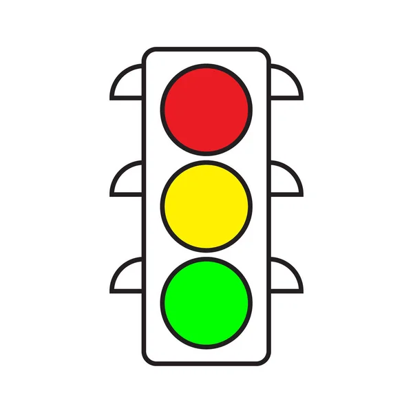 Feu Circulation Feux Rouge Jaune Vert Pointe Plate Illustration Vectorielle — Image vectorielle