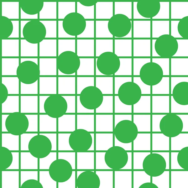 Kariertes Muster Mit Kreisen Nahtlose Abstrakte Geometrische Grüne Muster Vektorillustration — Stockvektor