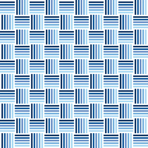 Patrón Azul Geométrico Abstracto Sin Costuras Cuadros Ilustración Vectorial — Vector de stock