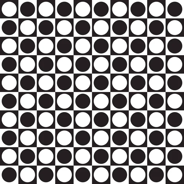 Motif Carreaux Avec Cercles Modèle Abstrait Géométrique Noir Blanc Sans — Image vectorielle