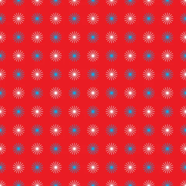 Flocons Neige Blancs Bleus Sur Fond Rouge Motif Sans Couture — Image vectorielle