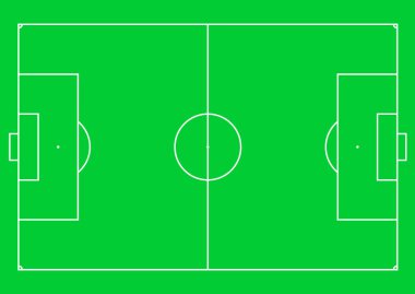 Futbol sahası (futbol sahası veya futbol sahası). Vektör çizim.