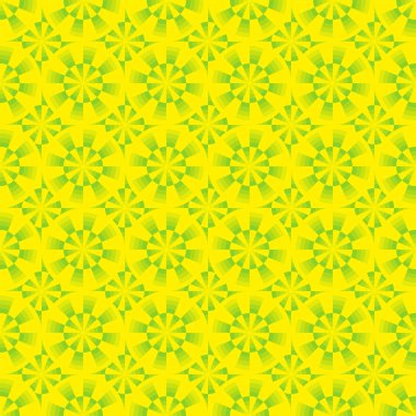 Dikişsiz soyut geometrik sarı ve yeşil desen daireler ile. Vektör çizim.