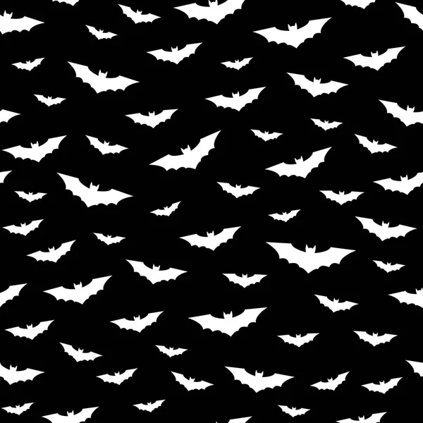 Πετούν Νυχτερίδες Χωρίς Ραφή Πρότυπο Ευτυχείς Αποκριές Φόντο Ασπρόμαυρη Εικονογράφηση — Διανυσματικό Αρχείο