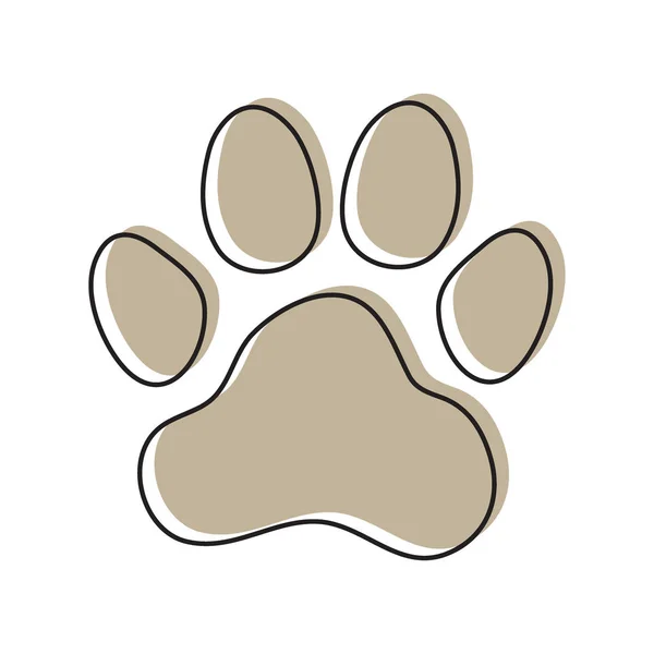 Pfotenabdruck Des Tieres Hund Symbol Vektorillustration — Stockvektor