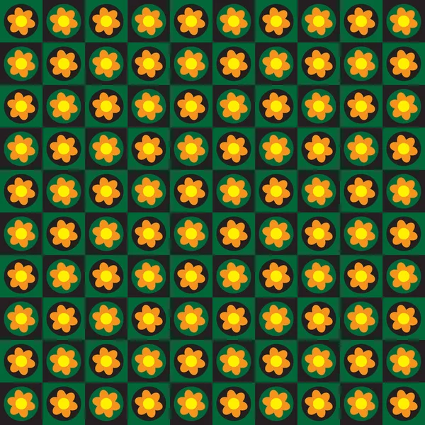 Kratka Kwiatami Bezszwowe Abstrakcja Szablon Geometryczne Kwiatowe Ilustracja Wektorowa — Wektor stockowy