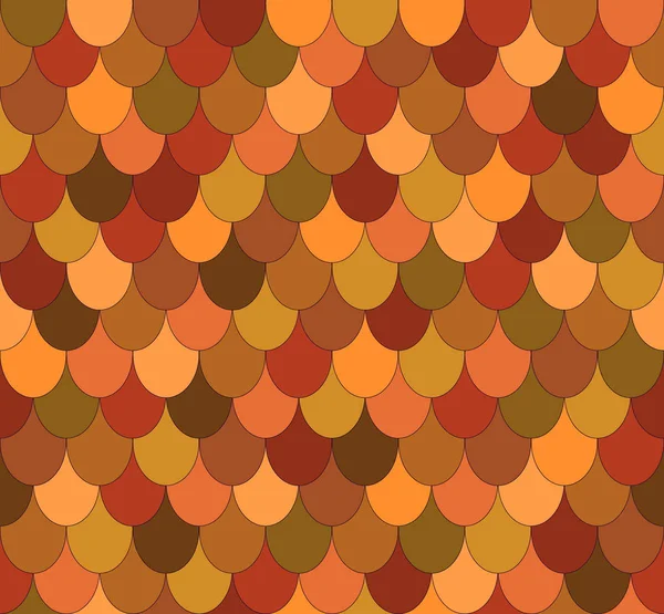 Seamless Abstract Geometrical Pattern Ovals Brown Green Orange Background Roof — Stock Vector