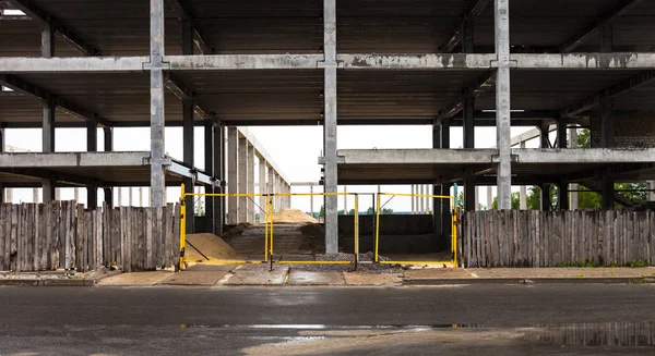 Unfinished Grey Concrete Framework Future Building Construction Site — Stock Photo, Image