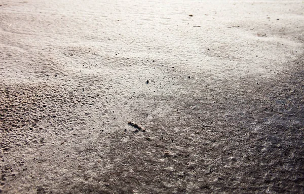 Surface Sable Après Pluie Avec Les Traces Visibles Des Gouttes — Photo