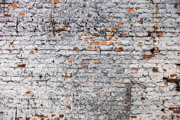 Vieux Mur Briques Blanchies Chaux Avec Une Texture Riche — Photo