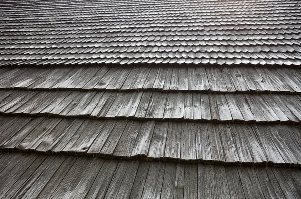 Stará Dřevěná Šindelová Střecha Dřevěná Povrchová Textura — Stock fotografie
