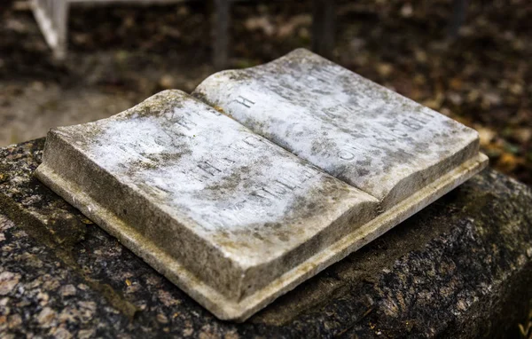 Stony Book Sculpture Old Gravestone — Stock Photo, Image