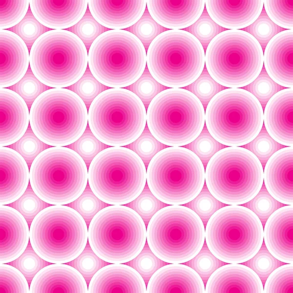 Círculos Rosados Blancos Patrón Geométrico Abstracto Sin Costuras Ilustración Vectorial — Vector de stock