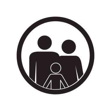 Aile simgesi. Anne ve çocuk. Anne, baba ve çocuk. Vektör çizim