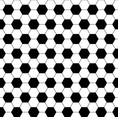 Siyah ve beyaz altıgen seamless modeli. Futbol (futbol) top model. Vektör çizim.