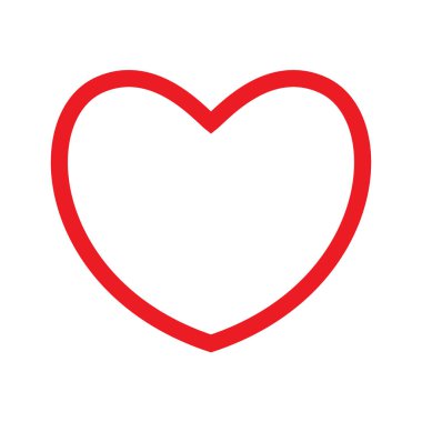 Beyaz arka plan üzerinde büyük kırmızı kalp. Simge. Vektör çizim.