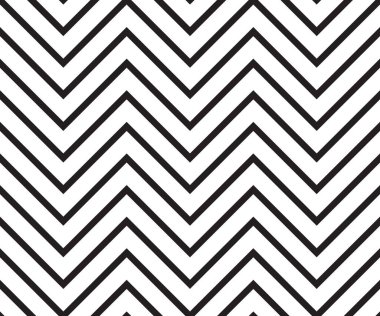 Zikzak Dikişsiz soyut geometrik siyah-beyaz desen. Vektör çizim.