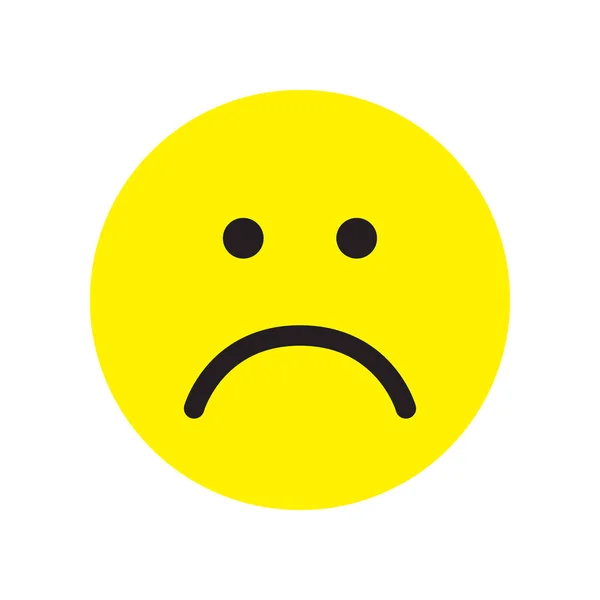 悲しい顔のアイコン 不幸な顔のシンボル フラットスタイル ベクターイラスト — ストックベクタ