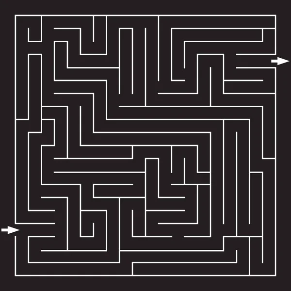 Labirinto Labirinto Entrada Saída Encontra Caminho Ilustração Vetorial Preto Branco — Vetor de Stock