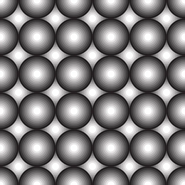 Cercles Noirs Gris Blancs Modèle Géométrique Abstrait Sans Couture Illustration — Image vectorielle