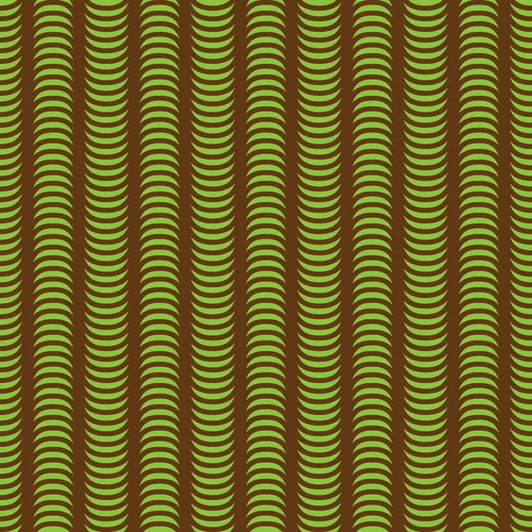 Patrón Abstracto Sin Costuras Onda Marrón Verde Rayas Onduladas Ilustración — Vector de stock