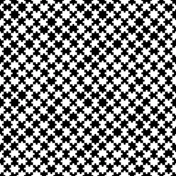 黒と白のシームレスなパズルのパターン ベクトル図 — ストックベクタ