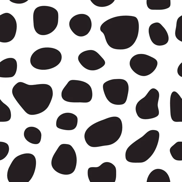 Motif Sans Couture Noir Blanc Peau Vache Motif Peau Chien — Image vectorielle