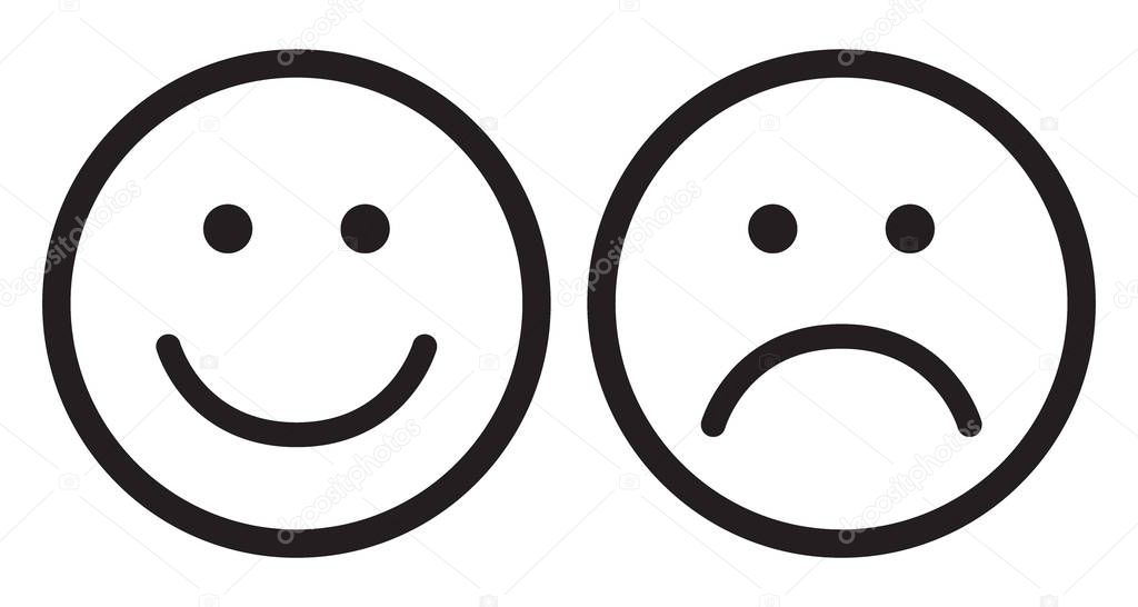 Happy and sad face symbols | Happy Sad Face Icons Smiley ...