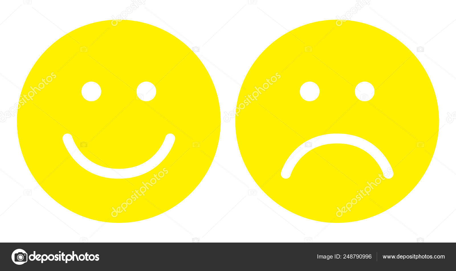 Iconos de la cara feliz y triste. — Archivo Imágenes Vectoriales