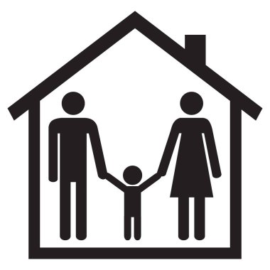 mutlu bir aile evde.