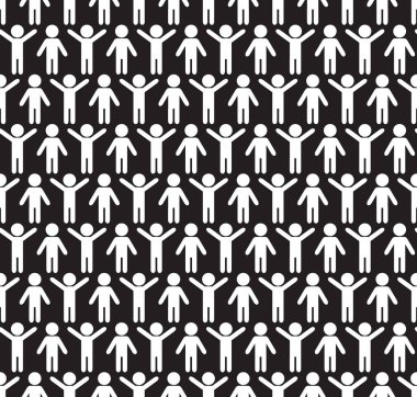 İnsan siluetleri seamless modeli.