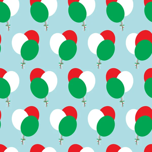 Ballonger Med Italienska Flaggor Färger Seamless Mönster Kärlek Till Italien — Stock vektor