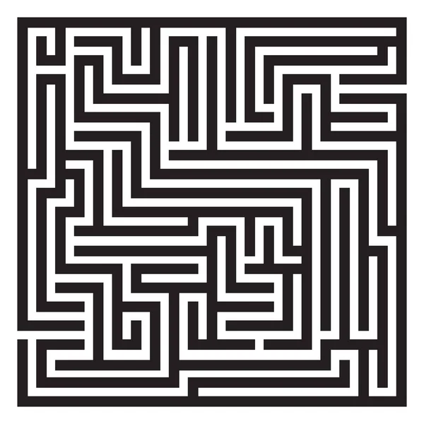 Labyrinthe Labyrinthe Entrée Sortie Trouve Chemin Illustration Vectorielle Noir Blanc — Image vectorielle